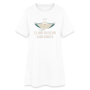 Rochen Schon Gebraten Stachelrochen Manta Rochen - Frauen T-Shirt-Kleid - Weiß - Vorne