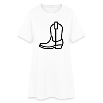 bottes - Robe T-shirt Femme - blanc - Devant