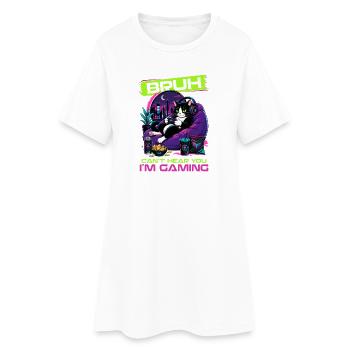 Jeu vidéo Gamer Gaming Chat - Robe T-shirt Femme - blanc - Devant