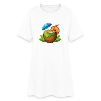 Tropical Coconut Drink - Women’s T-Shirt Dress - white - Front