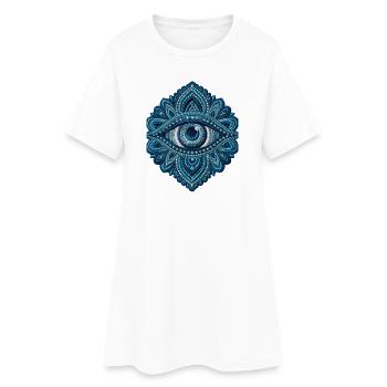 Eye in Embroidery Mandala Gift - Women’s T-Shirt Dress - white - Front