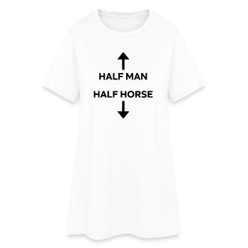 Half Man Half Horse Funny Meme - Women’s T-Shirt Dress - white - Front