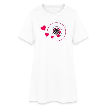 Love - Frauen T-Shirt-Kleid - Weiß - Vorne