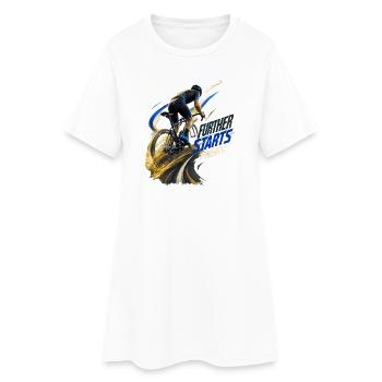 Electric Start Cyclist - Women’s T-Shirt Dress - white - Front