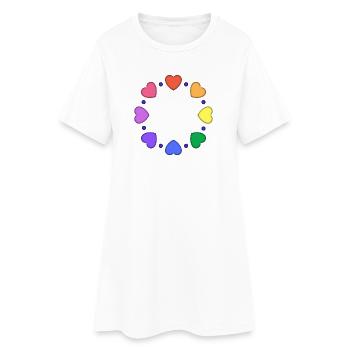 Colorful heart circle of hearts - Women’s T-Shirt Dress - white - Front