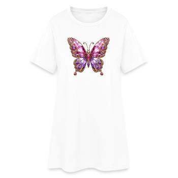 Papillon Jewel Papillon Rose Sparkle - Robe T-shirt Femme - blanc - Devant
