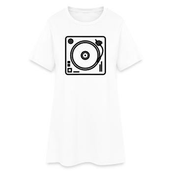 DJ turntable - Women’s T-Shirt Dress - white - Front