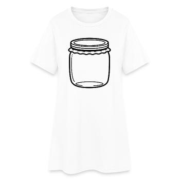 Jam Jar Gliederung - Frauen T-Shirt-Kleid - Weiß - Vorne