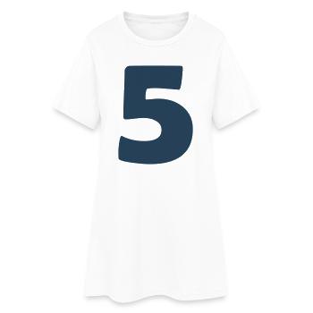 5_zahl- - Women’s T-Shirt Dress - white - Front