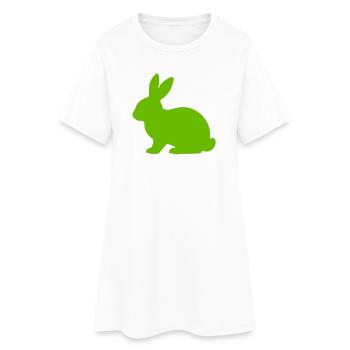 Heller Hase Silhouette - Frauen T-Shirt-Kleid - Weiß - Vorne