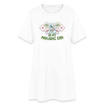 Mahjong Spiel Social Club Mahjong Ära - Frauen T-Shirt-Kleid - Weiß - Vorne