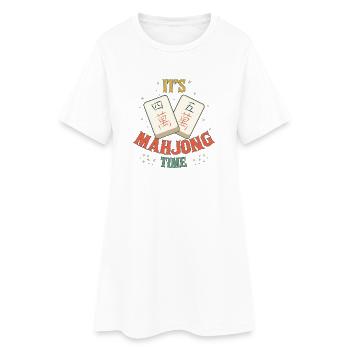 Club social de jeux de Mahjong C’est l’heure du Mahjong - Robe T-shirt Femme - blanc - Devant