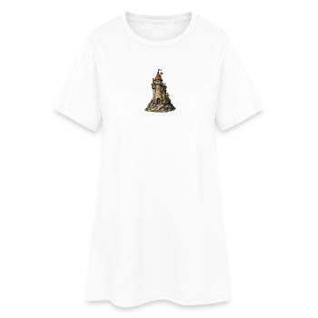 Castle tower on the rock - Women’s T-Shirt Dress - white - Front