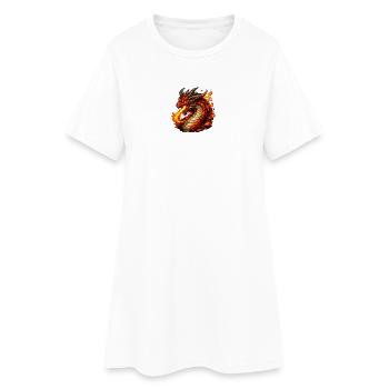 Flame Dragon Spin - Women’s T-Shirt Dress - white - Front
