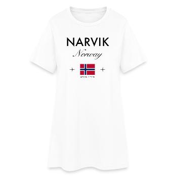 Narvik Norway Coordinates Travel Souvenir - Women’s T-Shirt Dress - white - Front