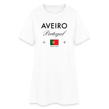 Aveiro Portugal Koordinaten Reise Souvenir - Frauen T-Shirt-Kleid - Weiß - Vorne