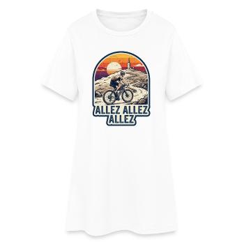 Mont Ventoux Gravel Bike Retro Sunset - Women’s T-Shirt Dress - white - Front