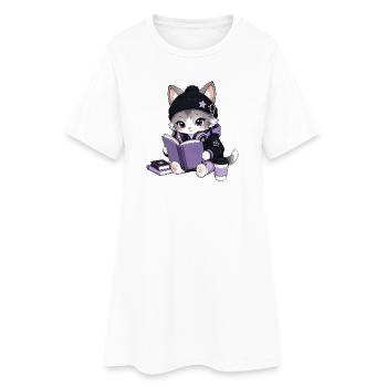 Leserchat - Frauen T-Shirt-Kleid - Weiß - Vorne