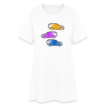 automobiles - Women’s T-Shirt Dress - white - Front