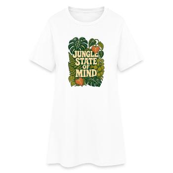 Jungle State of Mind – Tropical Plants - Women’s T-Shirt Dress - white - Front