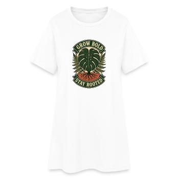 Grow Bold Stay Rooted – Vintage Monstera - Women’s T-Shirt Dress - white - Front