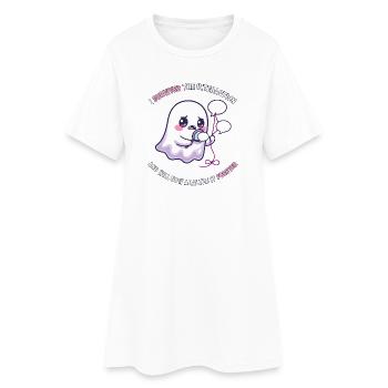 Ich habe die Interaktion überlebt – Angsthumor - Frauen T-Shirt-Kleid - Weiß - Vorne