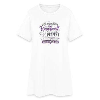 Stark unabhängig Wunderbar Zitat - Frauen T-Shirt-Kleid - Weiß - Vorne