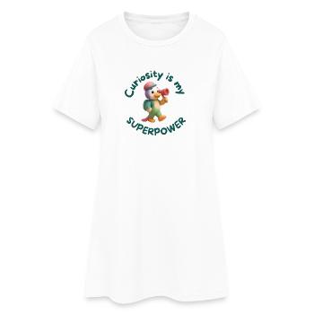 Neugier ist meine Superkraft - Frauen T-Shirt-Kleid - Weiß - Vorne