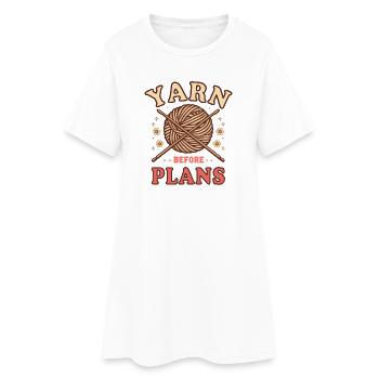 Yarn before plans - Women’s T-Shirt Dress - white - Front