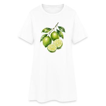 Limetten Aquarell Frische - Frauen T-Shirt-Kleid - Weiß - Vorne