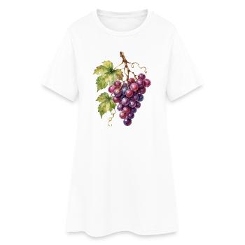 Watercolor Grapes Cluster - Women’s T-Shirt Dress - white - Front