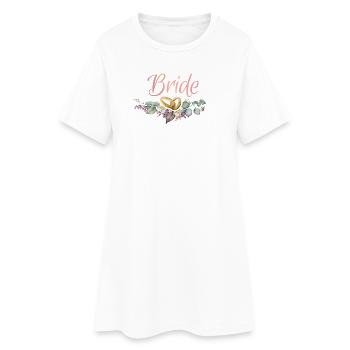 Bride Rings Floral Bachelor Party - Women’s T-Shirt Dress - white - Front