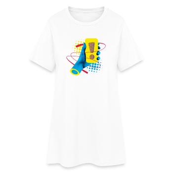 Neon Exklamation Gadget - Frauen T-Shirt-Kleid - Weiß - Vorne