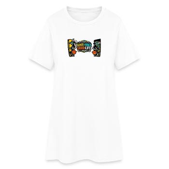 Good Times Good Life Art Print - Women’s T-Shirt Dress - white - Front