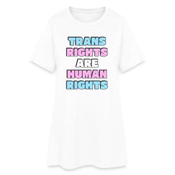 Trans-Rechte sind Menschenrechte - Frauen T-Shirt-Kleid - Weiß - Vorne