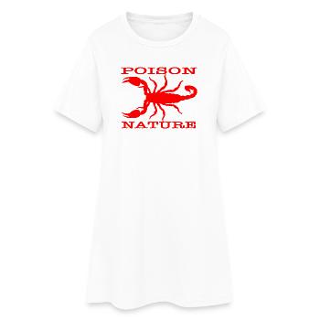 Gift-Natur: Roter Skorpion - Frauen T-Shirt-Kleid - Weiß - Vorne