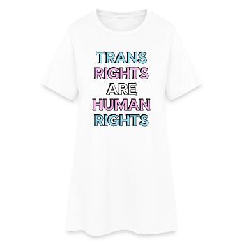 Trans-Rechte sind Menschenrechte – Trans Pride - Frauen T-Shirt-Kleid - Weiß - Vorne