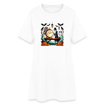 Steampunk Ghost Uhrmacher Halloween - Frauen T-Shirt-Kleid - Weiß - Vorne