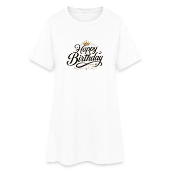 Happy Birthday - Frauen T-Shirt-Kleid - Weiß - Vorne