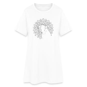 Bruellende Loewin im Mandala zum ausmalen - Frauen T-Shirt-Kleid - Weiß - Vorne