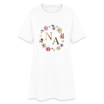 Golden NA Flower Wreath - Women’s T-Shirt Dress - white - Front