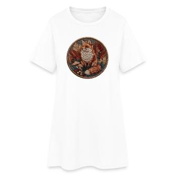 Fuchs Patch im Herbstlaub - Frauen T-Shirt-Kleid - Weiß - Vorne