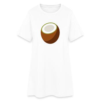 Kokosnuss - Frauen T-Shirt-Kleid - Weiß - Vorne