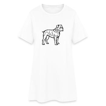 Bullenmastiff - Frauen T-Shirt-Kleid - Weiß - Vorne