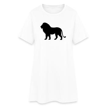 Löwe - Frauen T-Shirt-Kleid - Weiß - Vorne