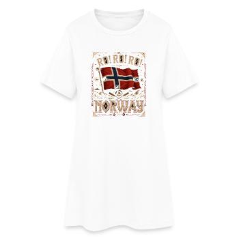  Roll Roll Norway Norwegen Wikinger Flagge - Frauen T-Shirt-Kleid - Weiß - Vorne