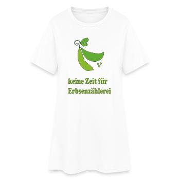 Keine Zeit Für Erbsenzähler – Grüne Erbse - Frauen T-Shirt-Kleid - Weiß - Vorne