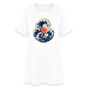 Japanese Rising Sun Waves - Women’s T-Shirt Dress - white - Front
