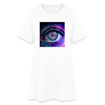 Goa_Eye_PEKE - Frauen T-Shirt-Kleid - Weiß - Vorne