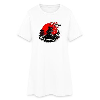 Samurai im Sturm der Kirschblüten - Frauen T-Shirt-Kleid - Weiß - Vorne